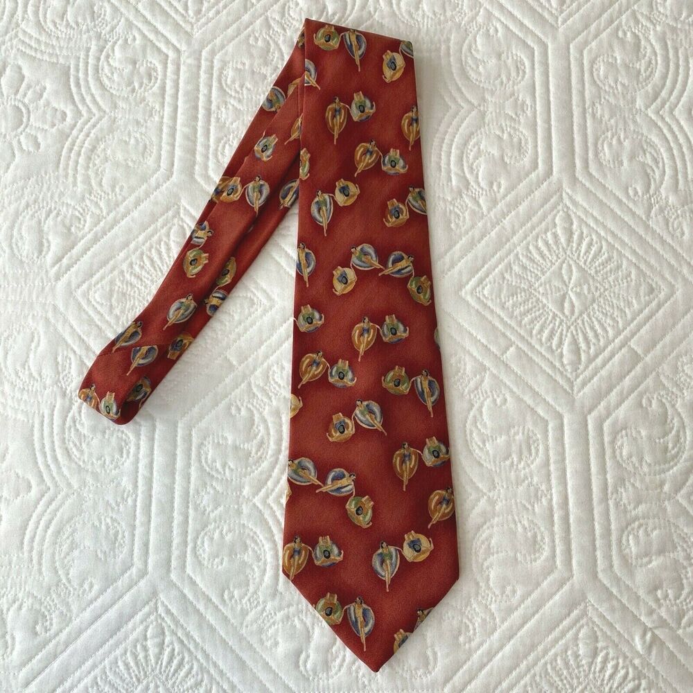 Tommy Bahama Men's Silk Necktie Red Pool Floats
